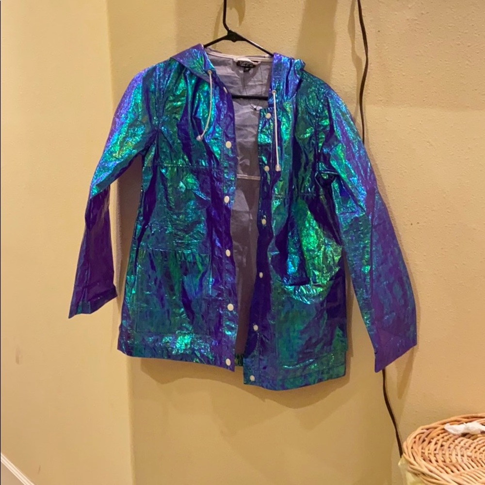 Petite paper metallic raincoat